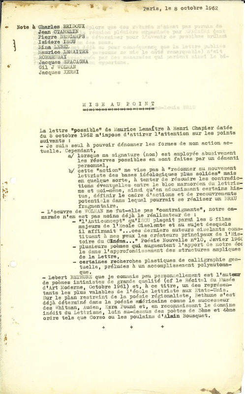 jean louis brau mise au point 1962