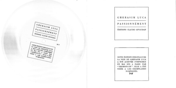 Gherasim luca passionnement