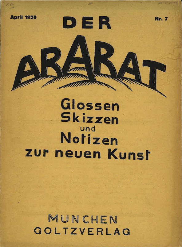 der ararat glossen skizzen 1920