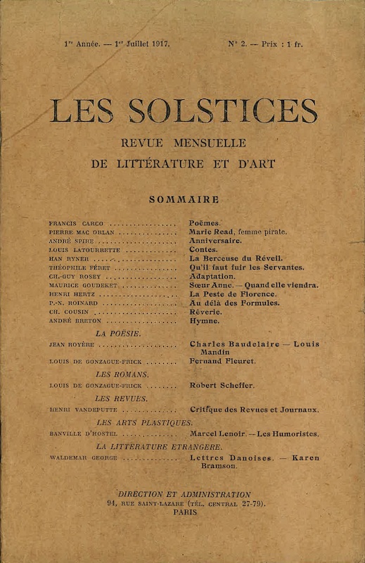 les solstices andre breton hymne