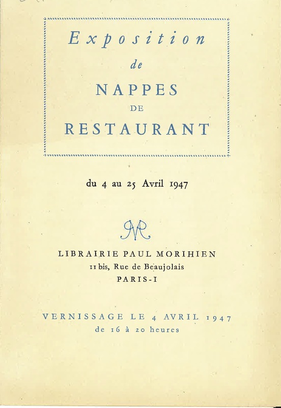 exposition nappes restaurant morihien 1947