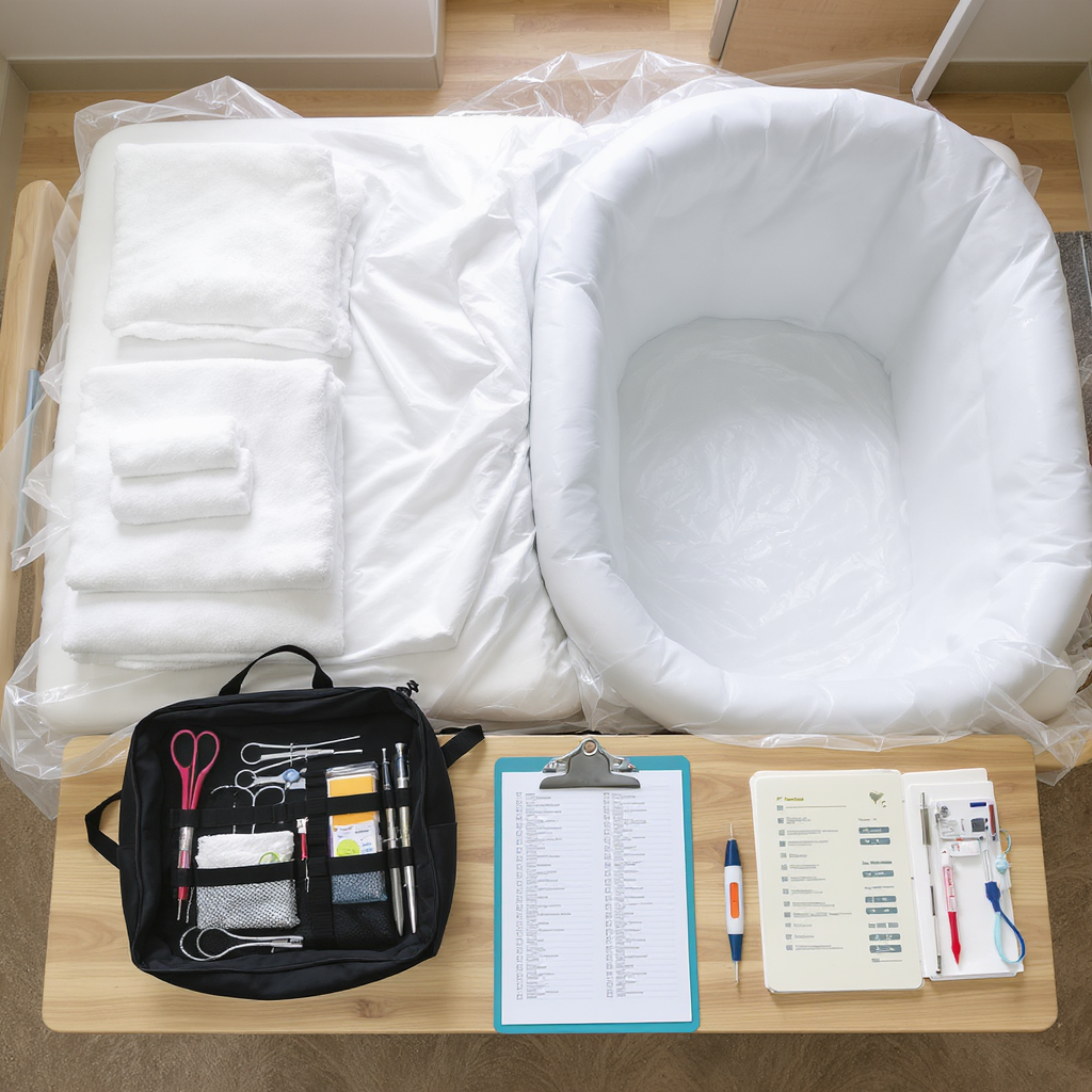 Checklist et matériel pour naissance à domicile