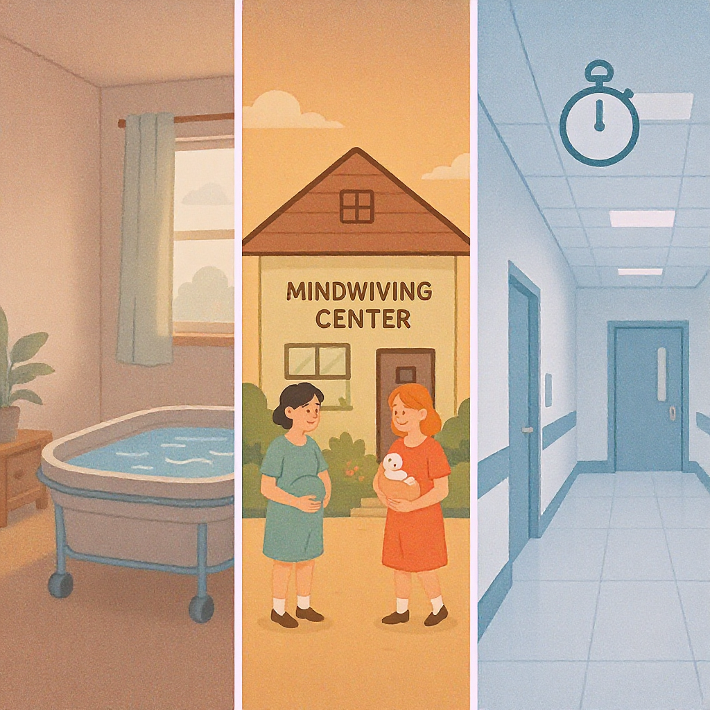 Comparaison domicile, maison de naissance et maternité