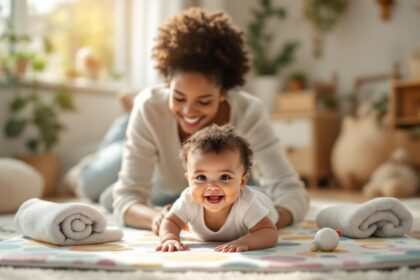 Activités sur le ventre pour bébé: 20 idées efficaces 2026
