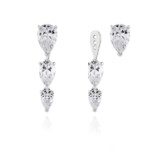 Estelle Convertible Pear-cut Silver Earrings